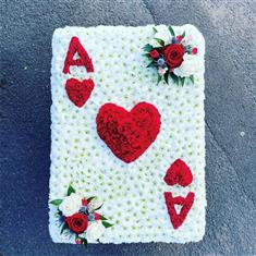 Ace of Hearts Playing Card Funeral Tribute 