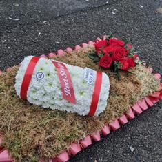 3D Red Stripe Larger Funeral Tribute 