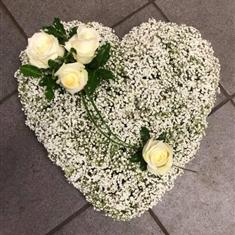 Gypsophlia Based Heart Funeral Tribute 