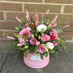 Small With Love Hatbox Arrangement 